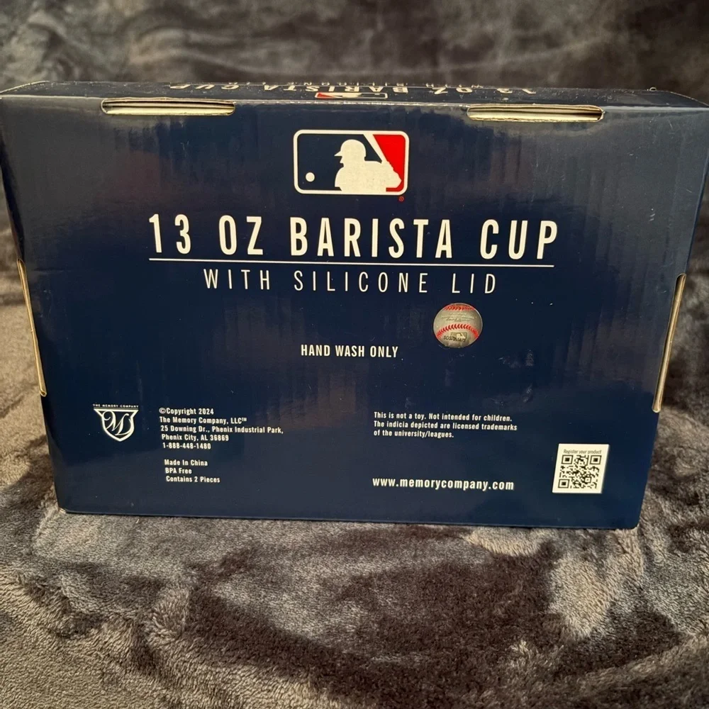 Atlanta Braves MLB 13 ounce barista cup with silicone lid NEW IN BOX